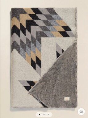 Faherty yellowtail patchwork blanket NWT